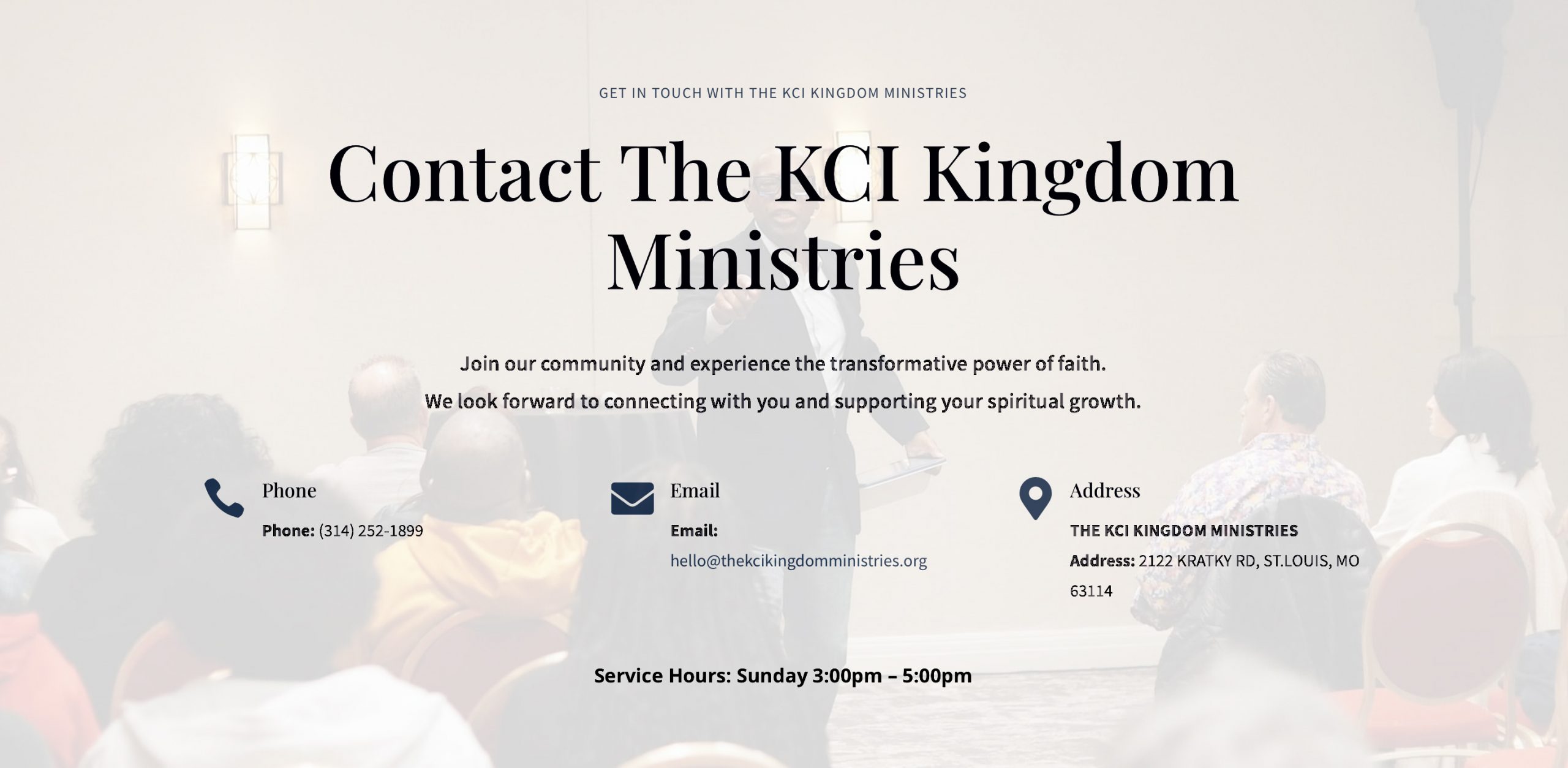 Contact The KCI Kingdom Ministries